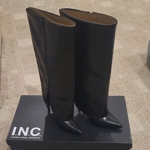 INC International Concepts Women's Black Heeled Boots